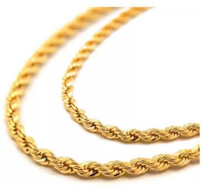 Pitaamaa Designer Gold Plated Chain For Boys / Man (23 INCH)Water & Sweat Proof JGS-144 Gold-plated Plated Brass Chain