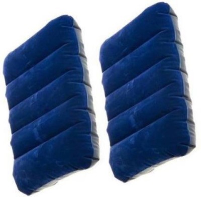 YOUNG STAR Air Solid Travel Pillow Pack of 2(Blue)
