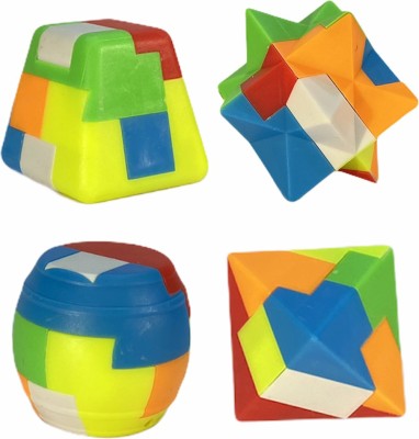 Extrawish Smart Intelligent Stagger To Cube Convert Game Key-Chain Block Cube Activity Little Toys For Kids(4 Pieces)