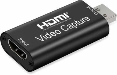 REC Trade Video Capture Card HD USB 2.0, USB Male to HDMI Female for Screen Sharing | Live Streaming | Broadcasting | DSLR Recording | Game Streaming | Support Full HD1080P 30fps 4k Media Streaming Device(Black)