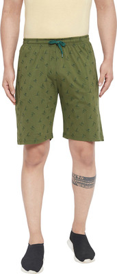 Adobe Printed Men Dark Green Chino Shorts