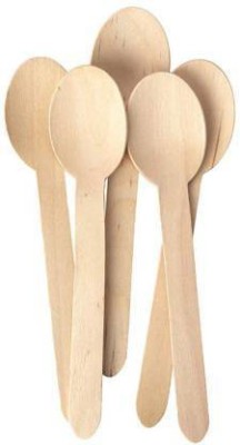 Quit Plastic 14CM WOODEN SPOON SETS Disposable Wooden Table Spoon Set(Pack of 1000)