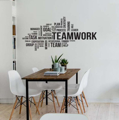 amazinghubsolution 60 cm a...wora....teamwork Self Adhesive Sticker(Pack of 1)
