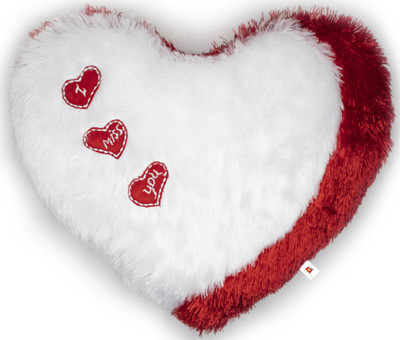 Wondershala Huggable I Miss You Heart Shape Soft Stuffed Cushion Pillow in White Red(Multi color)  - 37 cm(White, Red)