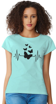 Dhruvil Impex Casual Printed Women Light Blue Top