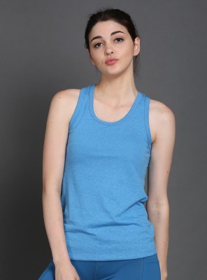 The Dance Bible Casual Sleeveless Solid Women Blue Top