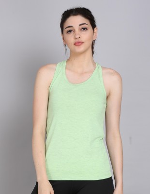 The Dance Bible Casual Sleeveless Solid Women Light Green Top