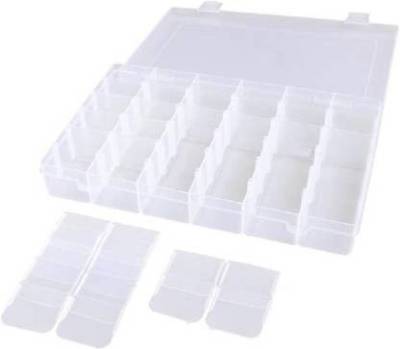 Amafhh Plastic Jewelry Grid Organizer Box with Imitation Adjustable  Dividers 36 Grid Boxes for Travel, Home