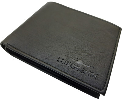 LUXOBENSE Men Black Artificial Leather Wallet(9 Card Slots)