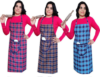 A3P the smart choice Cotton Home Use Apron - Free Size(Multicolor, Pack of 6)