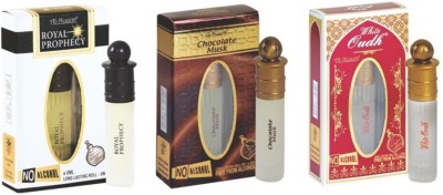 Al-Nuaim Royal Prophecy(6ML) , Chocolate Musk(6ML)& White Oudh(6 ml) Perfumes for Men & Women(Combo Pack Of 3) Floral Attar(Natural)
