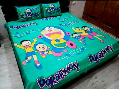 WAR TRADE 104 TC Cotton Double Jaipuri Prints Flat Bedsheet(Pack of 1, Multicolor)