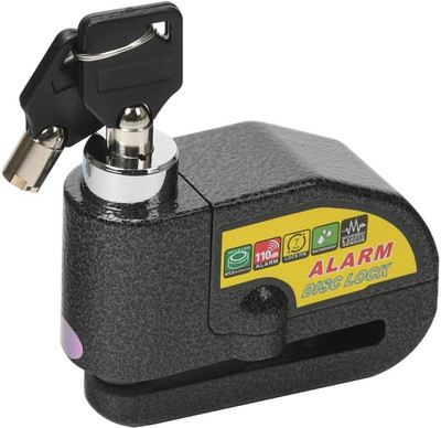 Auto Hub Anti Theft Alarm Disc Lock with 110dB Alarm Sound Disc Lock(Black)