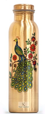 KUBER INDUSTRIES Peacock Print Pure Copper Water Bottle,1Ltr (Brown)-KUBMRT11575 1000 ml Bottle(Pack of 1, Brown, Copper)