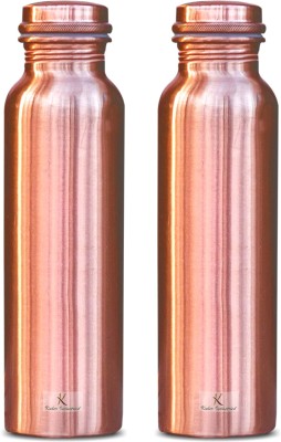 KUBER INDUSTRIES Plain Pure Copper Water Bottle,1Ltr (Set of 2, Brown)-KUBMRT11565 1000 ml Bottle(Pack of 2, Brown, Copper)