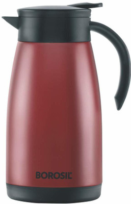 BOROSIL 1000 ml Steel Flask(Pack of 1, Red, Black)