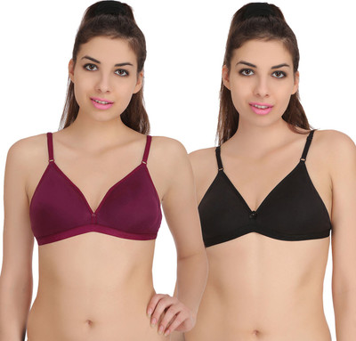 samvar Deo Bra Women Minimizer Non Padded Bra(Maroon, Black)