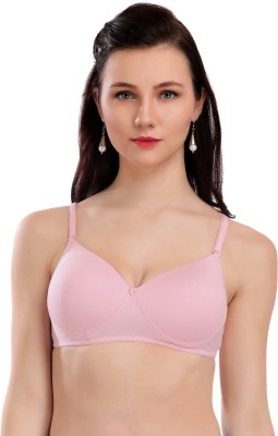 Eve's Beauty Pink Women T-Shirt Lightly Padded Bra(Pink)