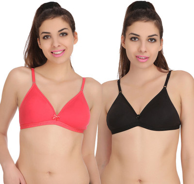 samvar Deo Bra Women Minimizer Non Padded Bra(Black, Pink)