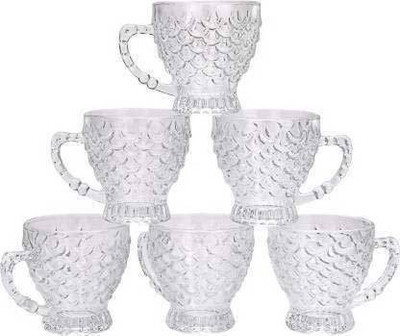 VLKMK Pack of 6 Glass Crystal Clear Bubble Glass Tea & Coffee Cup (pack of 6)(Clear, Cup Set)