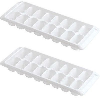 DCENTA Ice cube tray DC-40039 White Plastic Ice Cube Tray(Pack of2)