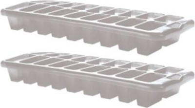 DCENTA Ice cube tray DC-40070 White Plastic Ice Cube Tray(Pack of2)