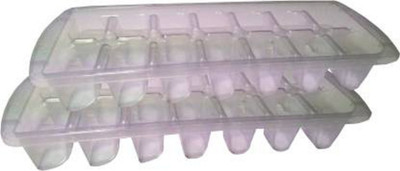 DCENTA Ice cube tray DC-40069 White Plastic Ice Cube Tray(Pack of2)