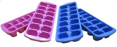 DCENTA Ice cube tray DC-40067 Blue, Pink Plastic Ice Cube Tray(Pack of4)