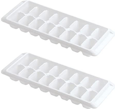 DCENTA Ice cube tray DC-40045 White Plastic Ice Cube Tray(Pack of2)