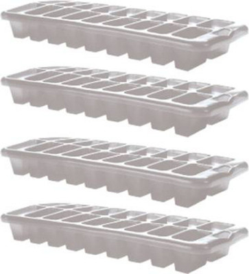 Sharry White Plastic Ice Cube Tray(Pack of4)