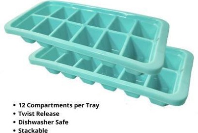 DCENTA Blue Plastic Ice Cube Tray(Pack of2)