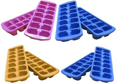 Sharry Ice Tray Multi Colour-5057 Yellow, Blue, Pink Plastic Ice Cube Tray(Pack of8)
