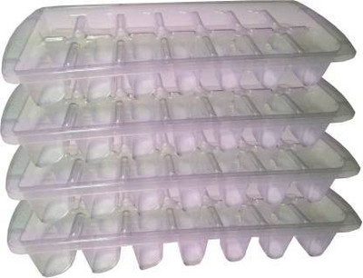 DCENTA White Plastic Ice Cube Tray(Pack of4)