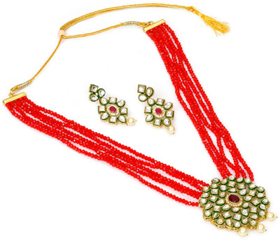 GEODE DELIGHT Alloy Gold-plated Multicolor Jewellery Set(Pack of 1)