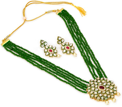 GEODE DELIGHT Alloy Gold-plated Green Jewellery Set(Pack of 1)