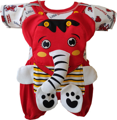 FIRST STEP ENTERPRISES Dungaree For Baby Boys & Baby Girls Casual Printed Cotton Blend(Multicolor, Pack of 1)