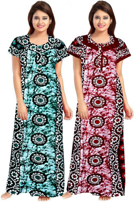AAKARSHANA CREATION Women Nighty(Multicolor)