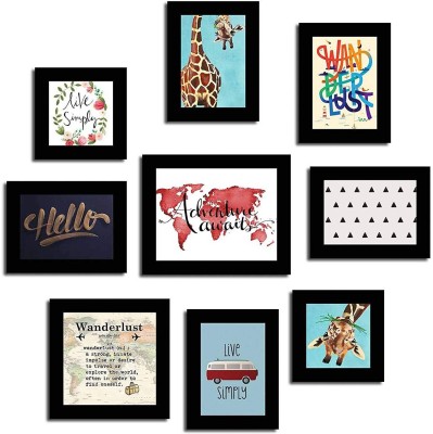 Art Street Wood Wall Photo Frame(Black, 9 Photo(s), 5 X 5, 5 X 7, 8 X 8, 8 X 10 Inchs)