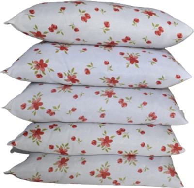 GKM Polyester Fibre Floral Sleeping Pillow Pack of 5(Multicolor)