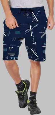 Basis Printed Men Dark Blue Regular Shorts