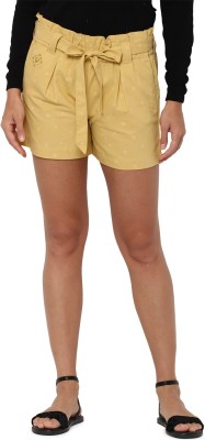 Allen Solly Floral Print Women Yellow Regular Shorts