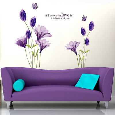 VCREATE DECOR 58 cm Flower design Removable Sticker(Pack of 1)