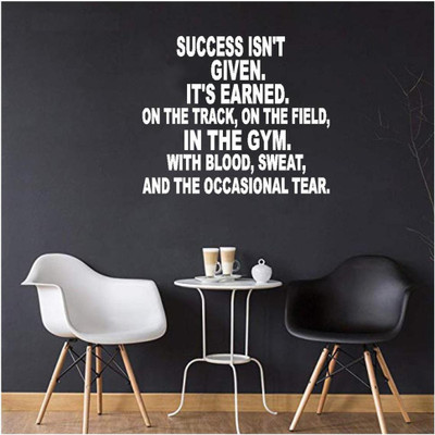 LYOMAN 59 cm successisn-t-wht Self Adhesive Sticker(Pack of 1)