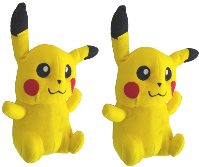 ReneReit Collection, Character Plus Stuffed Soft Toys Gift, Pokemon Pikachu Yellow (Set of 2)  - 25 cm(Yellow)