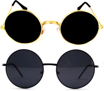 CRIBA Round Sunglasses(For Men, Black)