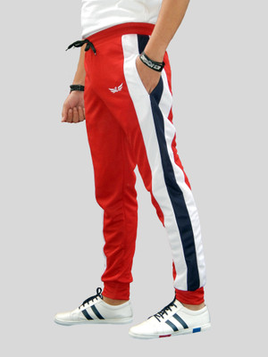 Crease & Clips Printed Men Red Track Pants