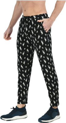 Indistar Printed Men Black, White Track Pants