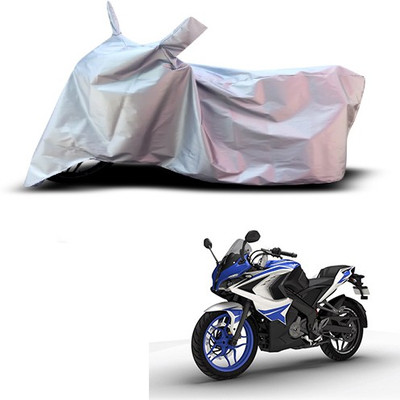 THE REAL ARV Waterproof Two Wheeler Cover for Bajaj(Pulsar RS 200, Silver)