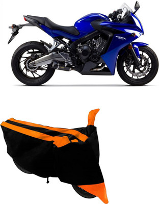 Hynak Two Wheeler Cover for Honda(CBR 650F, Orange, Black)