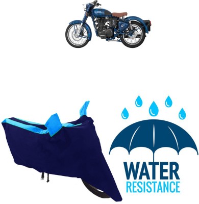 RONISH Waterproof Two Wheeler Cover for Royal Enfield(Battle Green, Blue)